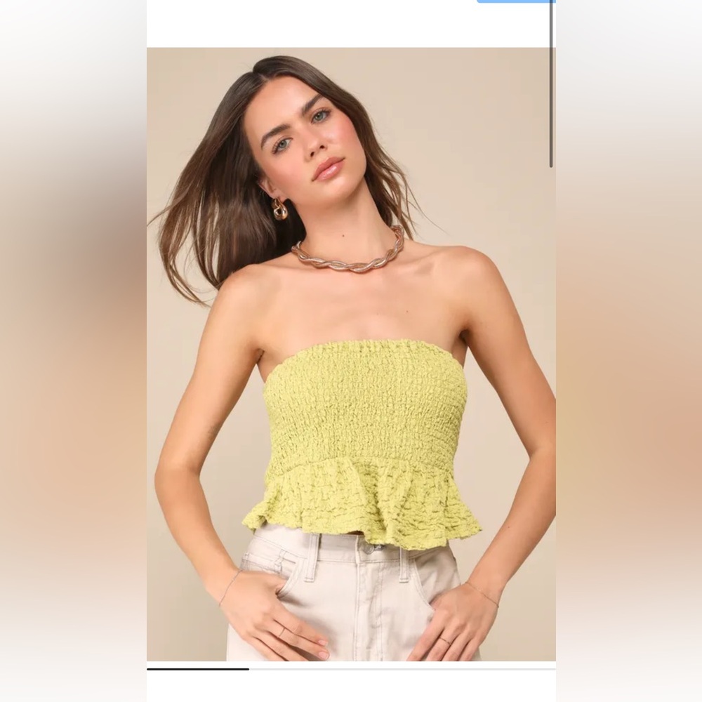 Lulu's Lime Green Strapless Top